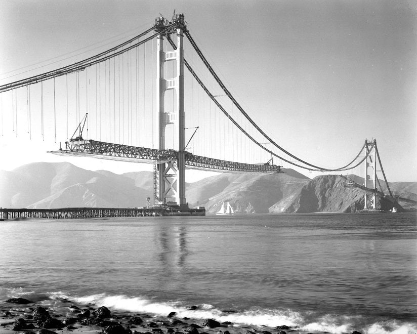 Unfinished Golden Gate 1937 Print