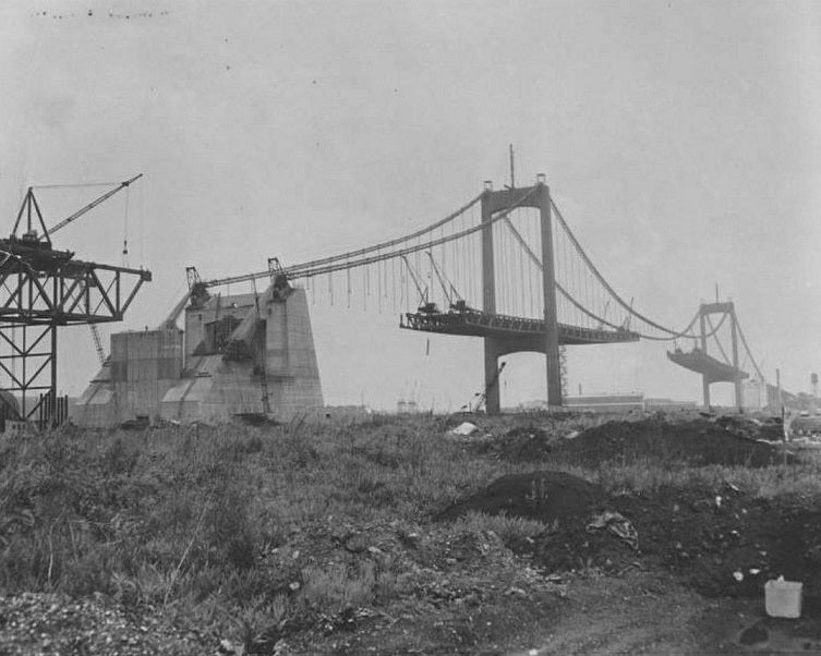 Walt Whitman Bridge under Construction 1956 Print