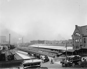 Wells Street Station 1880s Print