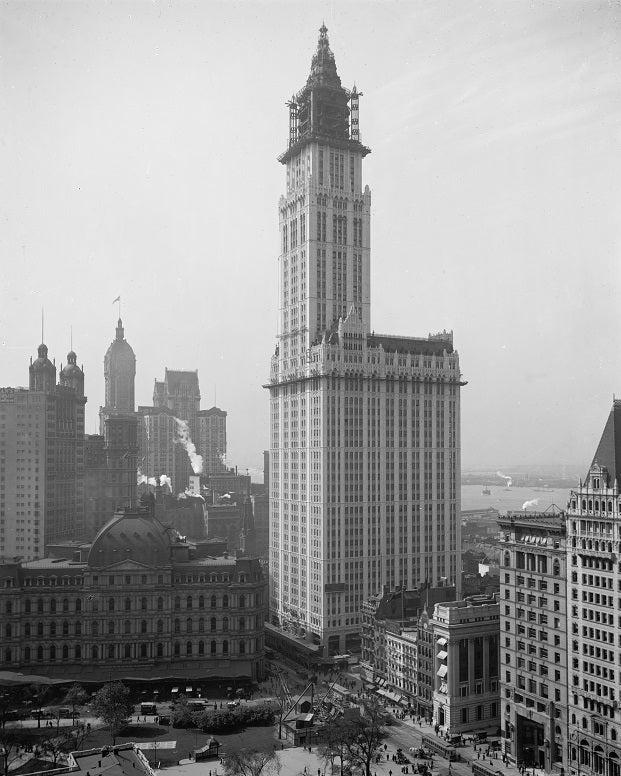 Woolworth Building during Construction 1912 Print